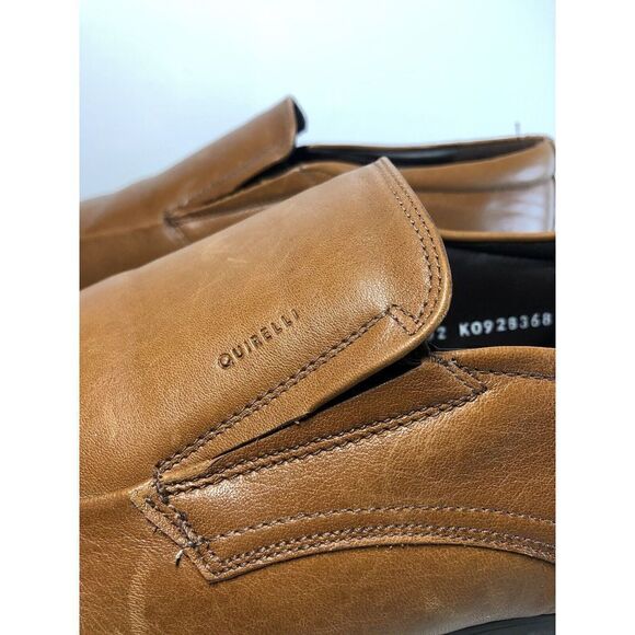 Quirelli Brown Leather Slip On Square Toe Dress Loafers Shoes Men Sz 29/11.5M US - Picture 10 of 16